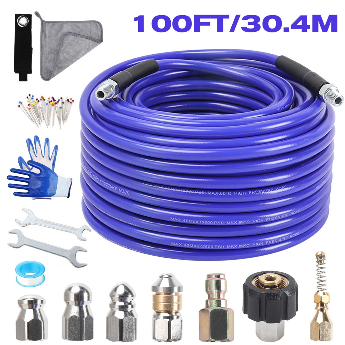ABOSUN Professional Sewer Jetter Kit