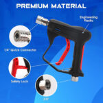 Short Pressure Washer Gun with Foam Cannon, 1L Foam Bottle, 1/4" Quick Connect, 3/8" Inlet, M22-14mm and M22-15mm Fittings, 5 Spray Nozzle Tips, Car Wash Cleaning Kit - Image 3