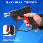 Short Pressure Washer Gun with Foam Cannon, 1L Foam Bottle, 1/4" Quick Connect, 3/8" Inlet, M22-14mm and M22-15mm Fittings, 5 Spray Nozzle Tips, Car Wash Cleaning Kit - Image 4