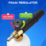 Short Pressure Washer Gun with Foam Cannon, 1L Foam Bottle, 1/4" Quick Connect, 3/8" Inlet, M22-14mm and M22-15mm Fittings, 5 Spray Nozzle Tips, Car Wash Cleaning Kit - Image 8