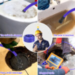 Sewer Jetter Kit for Pressure Washer, 5800 PSI Drain Cleaning Hose with 1/4" NPT Corner, Rotating & Button Nozzles - Image 2