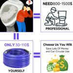 Sewer Jetter Kit for Pressure Washer, 5800 PSI Drain Cleaning Hose with 1/4" NPT Corner, Rotating & Button Nozzles - Image 6