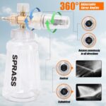 Foam Cannon for Pressure Washer, Adjustable Snow Foam Lance with 1/4" Quick Connect & M22 Fittings, Stainless Steel Filter, Extra 1.1mm Orifice, Ideal for Car Wash & Detailing - Image 6