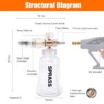 Foam Cannon for Pressure Washer, Adjustable Snow Foam Lance with 1/4" Quick Connect & M22 Fittings, Stainless Steel Filter, Extra 1.1mm Orifice, Ideal for Car Wash & Detailing - Image 8