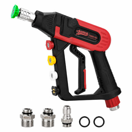 5000 PSI Short Pressure Washer Gun with Swivel & M22 Adapter for Car Wash