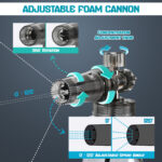 Foam Cannon Kit for Pressure Washer, Dual Connector Snow Foam Gun with Spray Gun, 5 Nozzle Tips, Curved Rods, 3/8" Swivel Quick Connect, M22-14mm & M22-15mm Adapters - Image 3