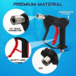 Foam Cannon for Pressure Washer with Short Gun Kit, Snow Foam Lance, 3/8" Swivel Quick Connect, M22-14mm M22-15mm Adapter, 5 Nozzle Tips, Dual Connector System, 1.1mm Orifice - Image 4