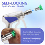 5000 PSI Short Pressure Washer Gun with Self-Locking Quick Connect, 360° Swivel 3/8" Plug, M22 Adapters & 5 Nozzle Tips - Image 4