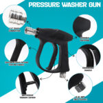 Foam Cannon Kit for Pressure Washer, Dual Connector Snow Foam Gun with Spray Gun, 5 Nozzle Tips, Curved Rods, 3/8" Swivel Quick Connect, M22-14mm & M22-15mm Adapters - Image 4