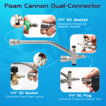 Foam Cannon for Pressure Washer with Short Gun Kit, Snow Foam Lance, 3/8" Swivel Quick Connect, M22-14mm M22-15mm Adapter, 5 Nozzle Tips, Dual Connector System, 1.1mm Orifice - Image 5